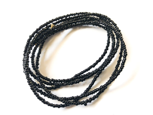 Pure Black! African Waist Beads- African Jewelry, Waist Beads, Belly Chain, Belly Chains, Belly Beads - ShopEzeFashionn
