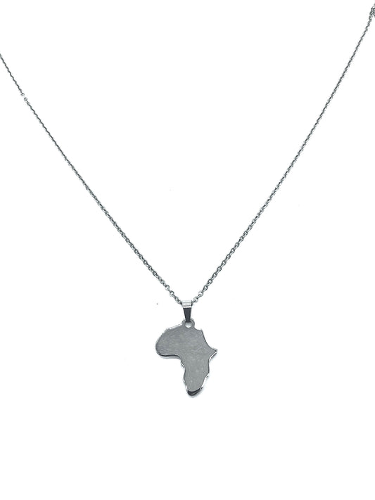 New Sterling Silver "One Africa" Continent Pendant