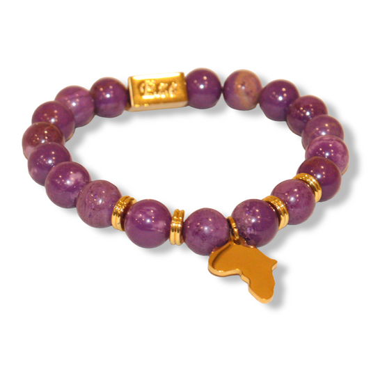 Purple Tiger "One Africa" Bracelet W/ Reversible Charm