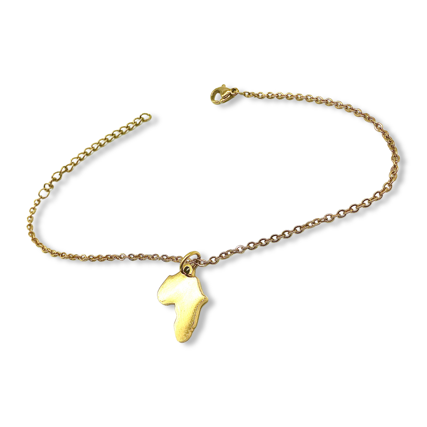New! 18K "One Africa" Continent Anklet