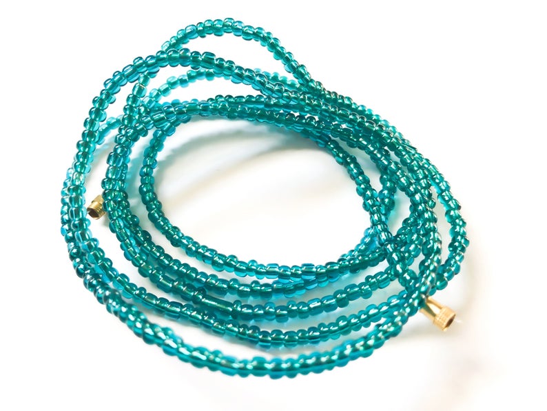Teal Blue/Green! African Waist Beads- African Jewelry, Waist Beads, Belly Chain, Belly Chains - ShopEzeFashionn