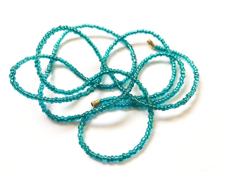 Teal Blue/Green! African Waist Beads- African Jewelry, Waist Beads, Belly Chain, Belly Chains - ShopEzeFashionn