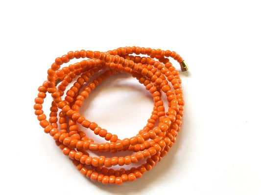 Orange! African Waist Beads- African Jewelry, Waist Beads, Belly Chain, Belly Chains, Belly Beads - ShopEzeFashionn