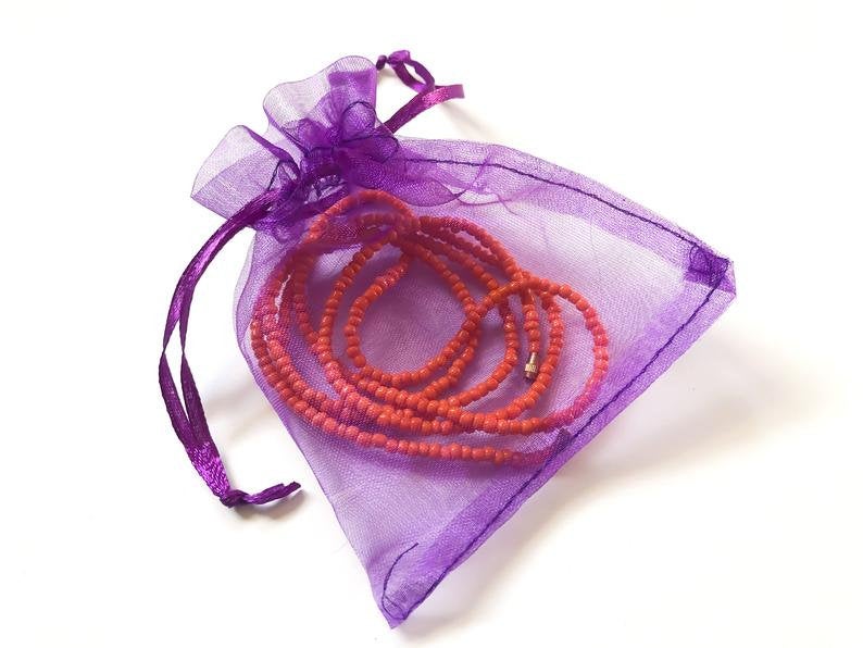 Orange! African Waist Beads- African Jewelry, Waist Beads, Belly Chain, Belly Chains, Belly Beads - ShopEzeFashionn