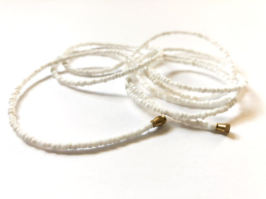 White! African Waist Beads- African Jewelry, Waist Beads, Belly Chain, Belly Chains, Belly Beads - ShopEzeFashionn